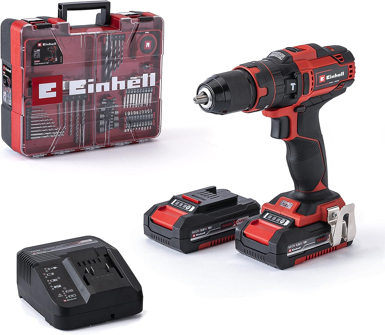 Einhell Akku-Schlagbohrschrauber-Set TE-CD 18/40 Li-i +64, 18V, inkl. 2x2Ah Akkus & Ladegerät