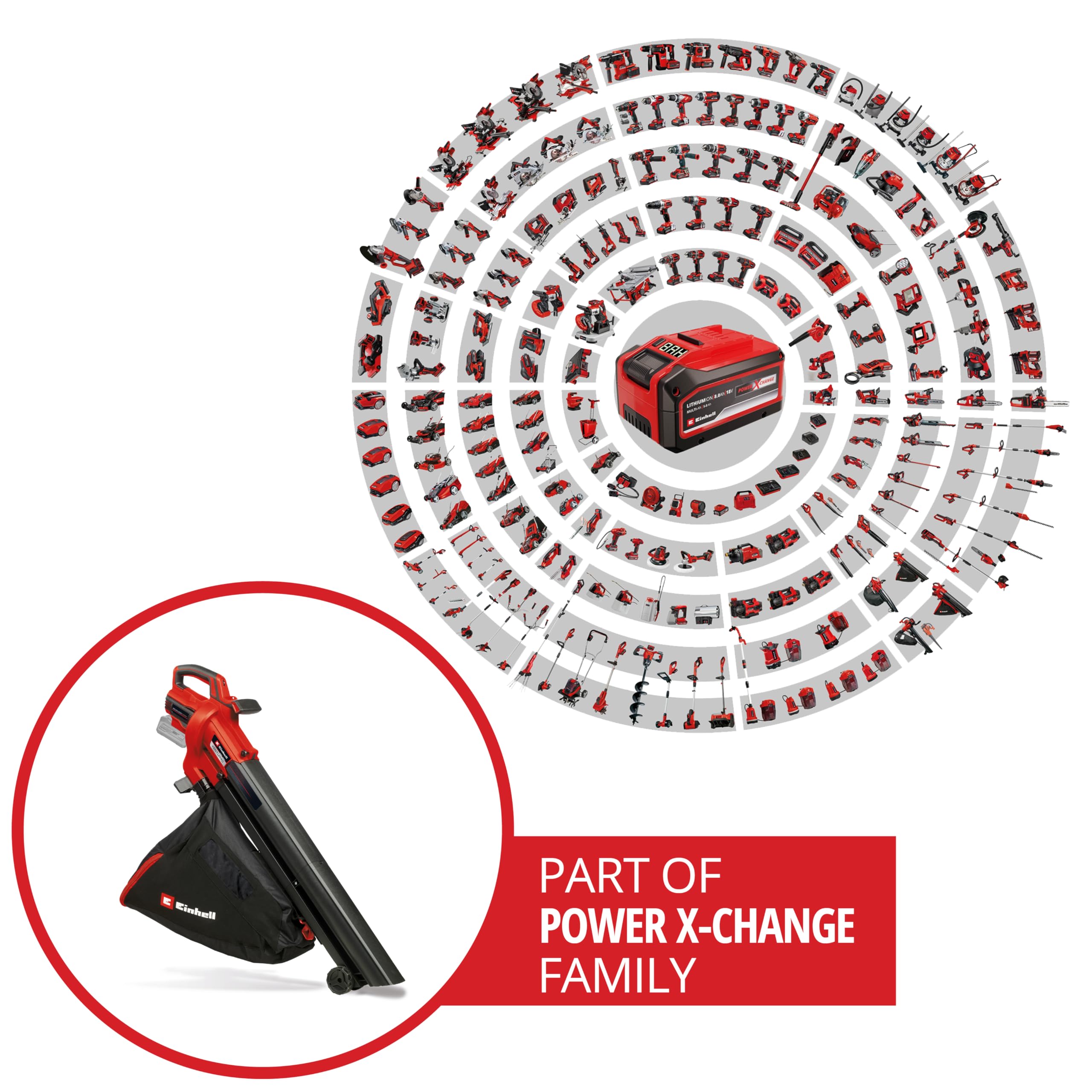 Einhell Akku-Laubsauger VENTURRO 18/210 Power X-Change 18V, 500m³/h Saugleistung, ohne Akku